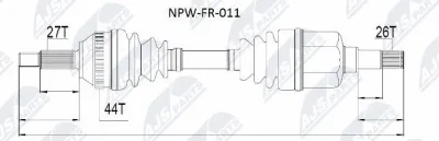 Приводной вал NTY NPW-FR-011