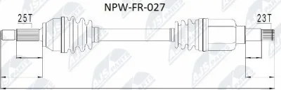 Приводной вал NTY NPW-FR-027
