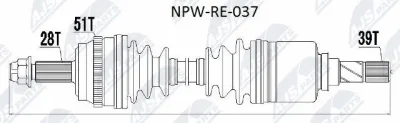 Приводной вал NTY NPW-RE-037
