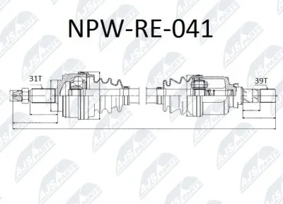 Приводной вал NTY NPW-RE-041