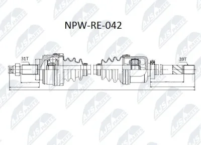 Приводной вал NTY NPW-RE-042