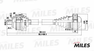 Приводной вал MILES GC00139