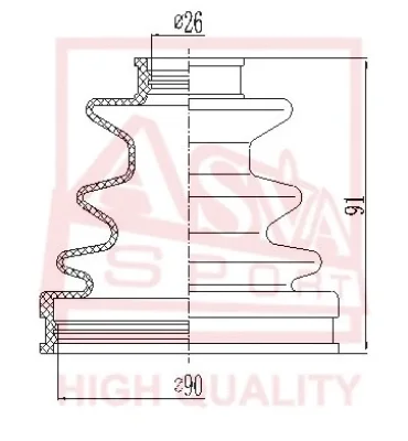 Пыльник, приводной вал ASVA ASBT-100