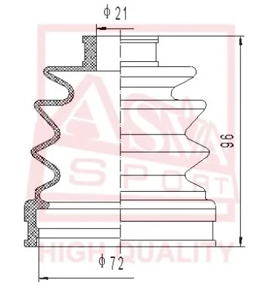 Пыльник, приводной вал ASVA ASBT-2048