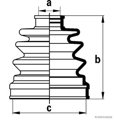 J2881017 HERTH+BUSS Комплект пыльника, приводной вал