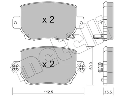 Комплект тормозных колодок, дисковый тормоз METELLI 22-1334-0