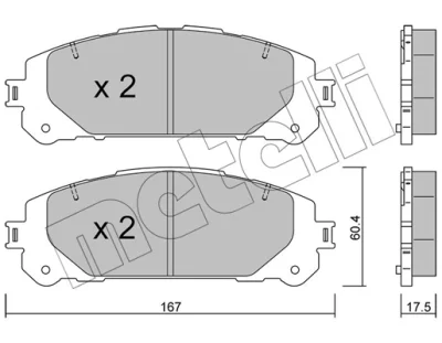 Комплект тормозных колодок, дисковый тормоз METELLI 22-1367-0