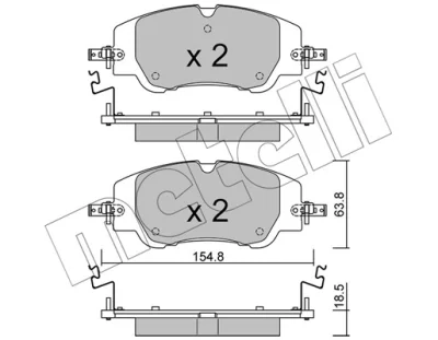 Комплект тормозных колодок, дисковый тормоз METELLI 22-1350-0