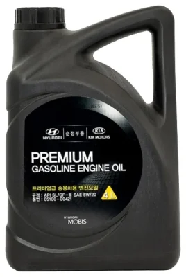 Моторное масло 5W20 полусинтетическое MOBIS Premium Gasoline 4 л HYUNDAI/KIA/MOBIS 05100-00421