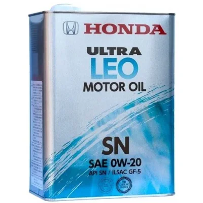 Моторное масло 0W20 синтетическое Ultra LEO 4 л HONDA 08217-99974