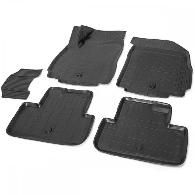 Комплект автомобильных ковриков Chevrolet Orlando 2011-2015 , полиуретан, низкий борт, 5 предметов, крепеж для передних ковров RIVAL 0011005001