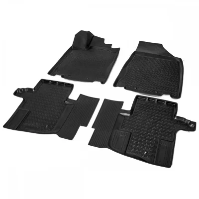 Комплект автомобильных ковриков Nissan Pathfinder 2013- , полиуретан, низкий борт, 5 предметов, крепеж для передних ковров RIVAL 0014104001