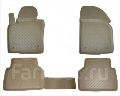 Комплект резиновых автомобильных ковриков в салон AUDI A-6 III (С6), 2006-2011, 4 шт. (полиуретан, бежевые) ELEMENT/NOVLINE NLC0408212