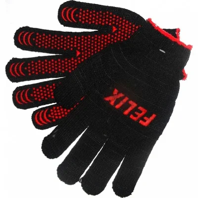 Перчатки FELIX хлопковые с пвх-покрытием (черные) FELIX 410060012