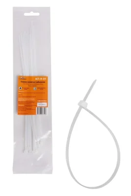 Стяжки (хомуты) кабельные 3,6*250 мм, пластиковые, белые, 10 шт. Airline ACT-N-07