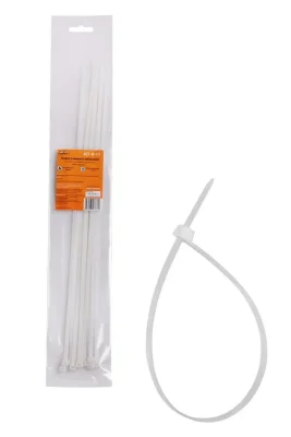 Стяжки (хомуты) кабельные 4,8*400 мм, пластиковые, белые, 10 шт. Airline ACT-N-13