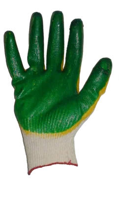 Рабочие перчатки х/б двойной облив латекса (желто- зеленый) MYPROTECT PR704