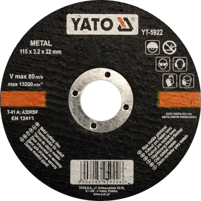 Диск отрезной по металлу 125х1,2х22мм YATO YT-5923