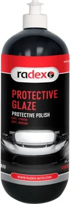 Полироль для защиты блеска и ЛКП PROTECTIVE GLAZE на основе натурального воска пальмы карнауба с полимерными активаторами, 1 л RADEX RAD170404