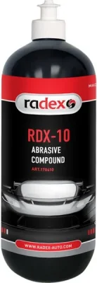 Полироль RDX-10, быстро удаляет риску от наждачной бумаги Р1500-Р2000 или более мелкие следы, использовать с полировальным кругом повышенной жесткости, 1 л RADEX RAD170410