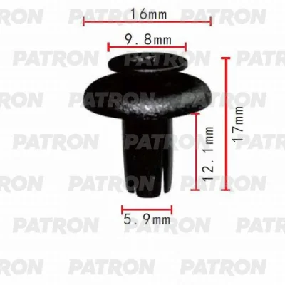 Клипса пластмассовая Mazda применяемость: бампер, отделка, защита PATRON P37-0044