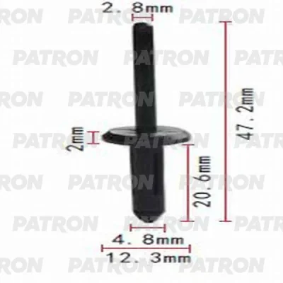 Клипса пластмассовая Audi, GM, Volkswagen применяемость: заклёпка пластиковая PATRON P37-0097