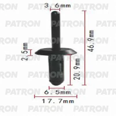 Клипса пластмассовая Audi, GM, Volkswagen применяемость: заклёпка пластиковая PATRON P37-0098