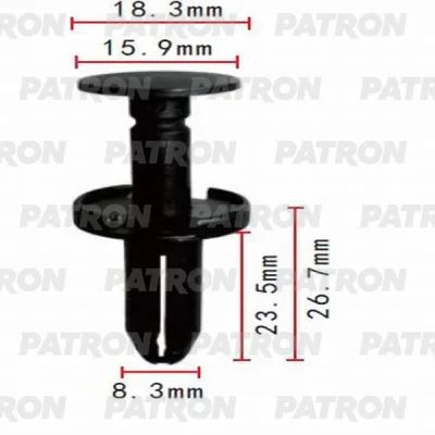 Клипса пластмассовая Chrysler применяемость: панель приборов, кузов - бампер PATRON P37-0150