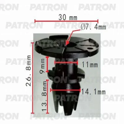 Клипса пластмассовая BMW применяемость: кузов - пороги PATRON P37-0339