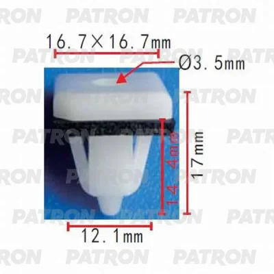 Клипса пластмассовая Hyundai, Kia применяемость: молдинги PATRON P37-0380