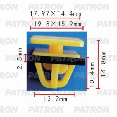 Клипса пластмассовая Hyundai, Kia применяемость: молдинг порога PATRON P37-0424