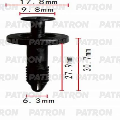 Клипса пластмассовая Ford применяемость: внутренняя отделка, брызговики PATRON P37-0450