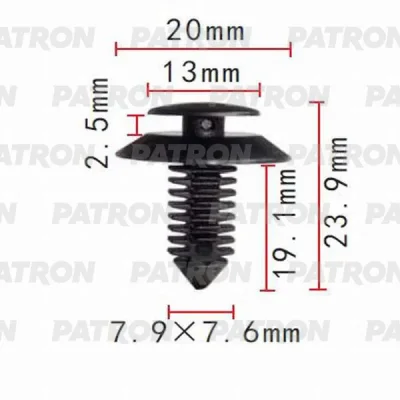 Клипса пластмассовая Ford применяемость: пистон обшивки PATRON P37-0478