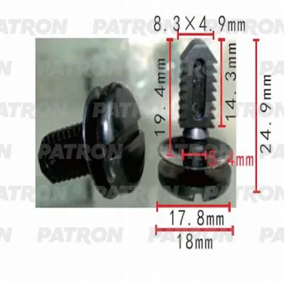 Клипса пластмассовая BMW применяемость: внутренняя отделка, багажник PATRON P37-0501