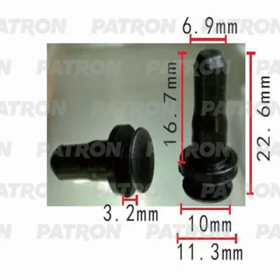 Клипса пластмассовая Mercedes применяемость: внутренняя отделка, багажник PATRON P37-0503