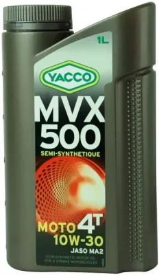 Масло моторное полусинтетическое 1 л - JASO T903 : 2016 MA2 (exceeds JASO MA), API SL (+ API SN engine test) YACCO YACCO 10W30 MVX 500 4T/1