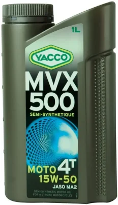 Масло моторное полусинтетическое 1 л - API SN JASO MA2 YACCO YACCO 15W50 MVX 500 4T/1