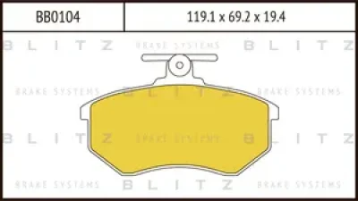 BB0104 BLITZ Колодки тормозные дисковые /комплект 4 шт/