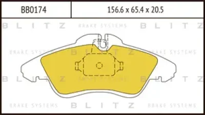 BB0174 BLITZ Колодки тормозные дисковые /комплект 4 шт/