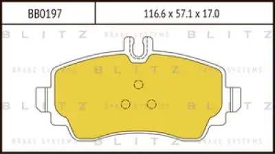 BB0197 BLITZ Колодки тормозные дисковые /комплект 4 шт/