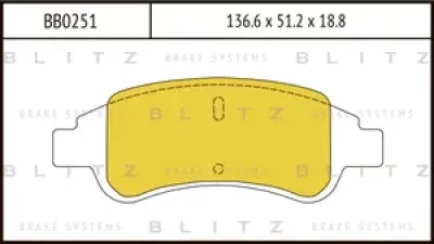 BB0251 BLITZ Колодки тормозные дисковые /комплект 4 шт/