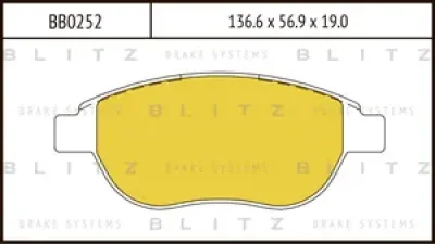 BB0252 BLITZ Колодки тормозные дисковые PEUGEOT 307 00->