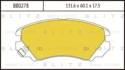 BB0278 BLITZ Колодки тормозные дисковые /комплект 4 шт/