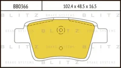 BB0366 BLITZ Колодки тормозные дисковые /комплект 4 шт/
