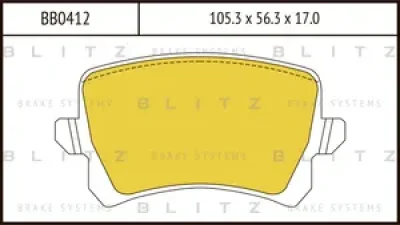 BB0412 BLITZ Колодки тормозные дисковые /комплект 4 шт/