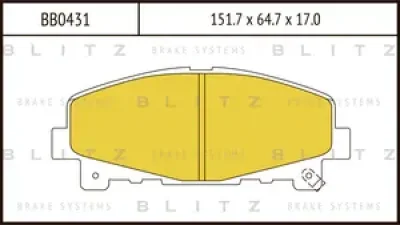 BB0431 BLITZ Колодки тормозные дисковые /комплект 4 шт/