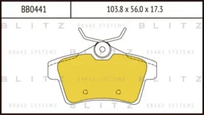 Колодки тормозные дисковые /комплект 4 шт/ BLITZ BB0441