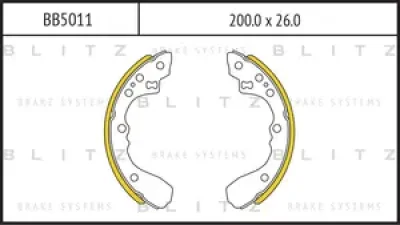 BB5011 BLITZ Колодки тормозные барабанные /комплект 4 шт/ KIA R