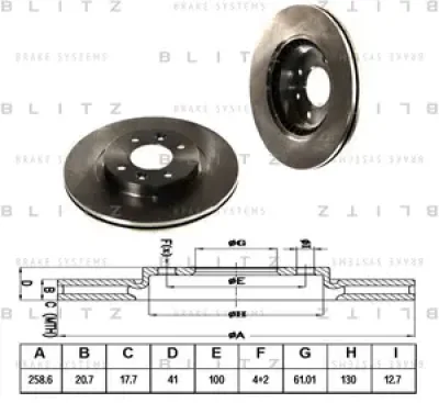 Диск тормозной BLITZ BS0105