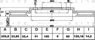 Диск тормозной BLITZ BS0112